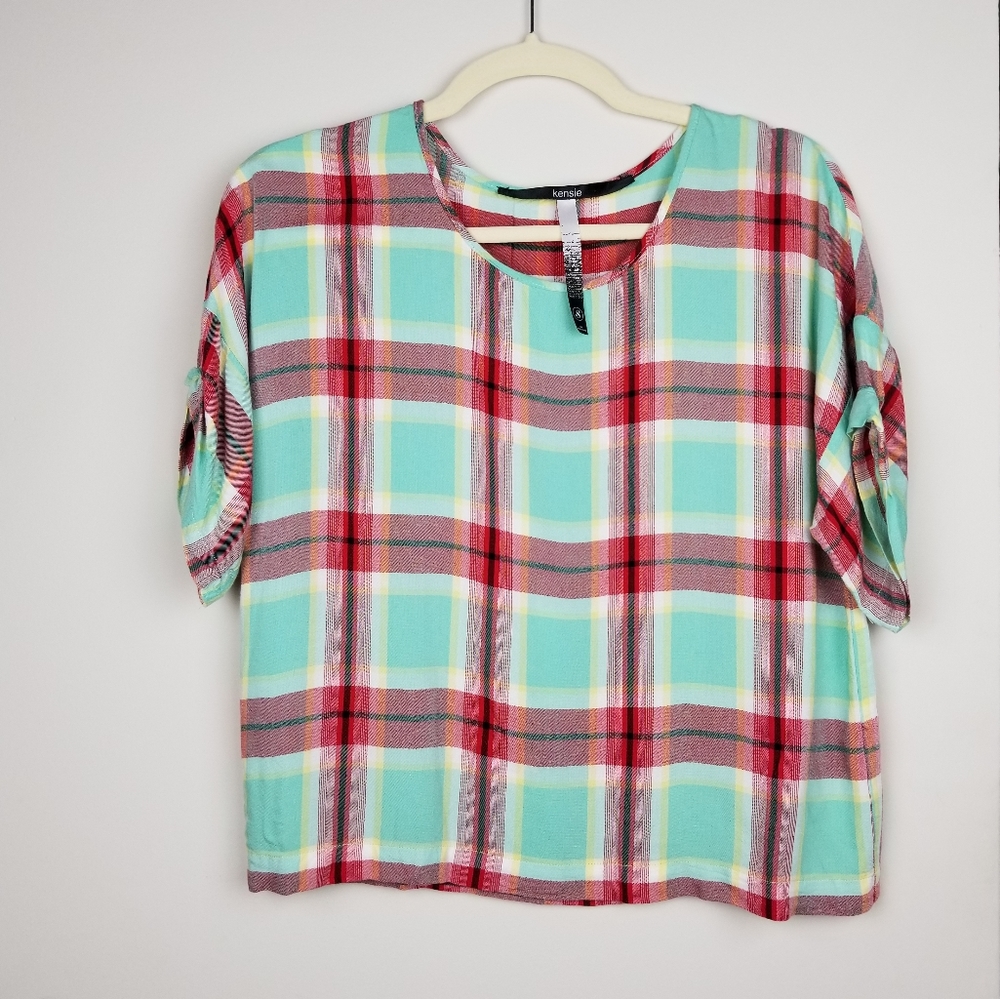 Kensie plaid crop top